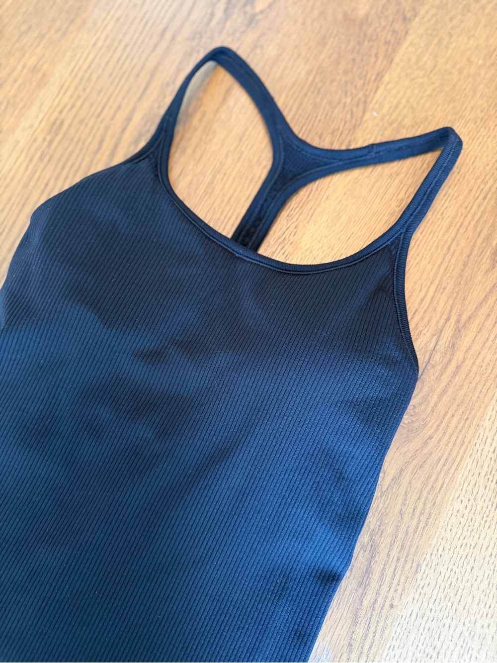 Athleta Black Ribbed Racerback Sports Tank - Picture 3 of 5